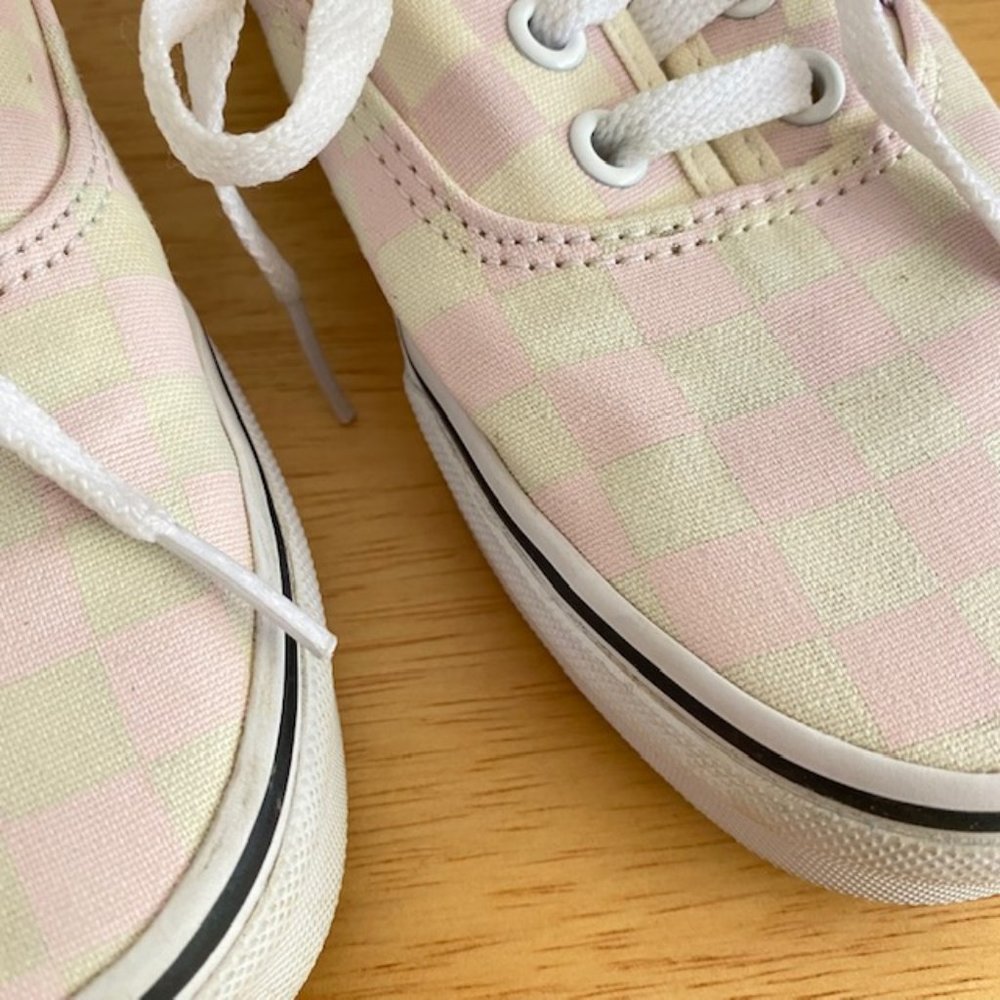 VANS Authentic Canvas Pink/White Checkered size 7